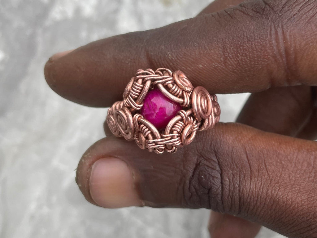 Copper Natural Stone Statement Ring
