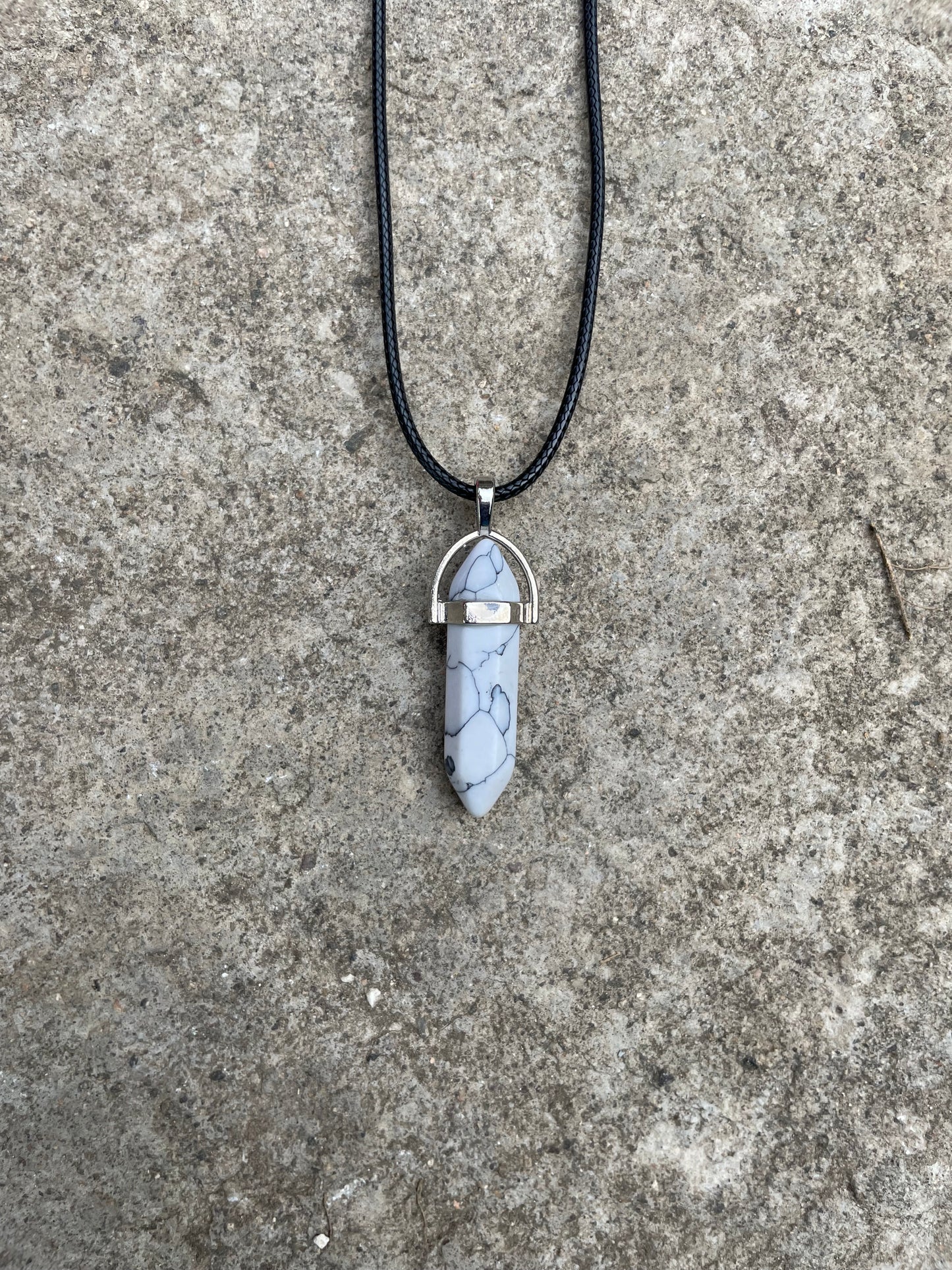 Howlite Gemstone Crystal Necklace