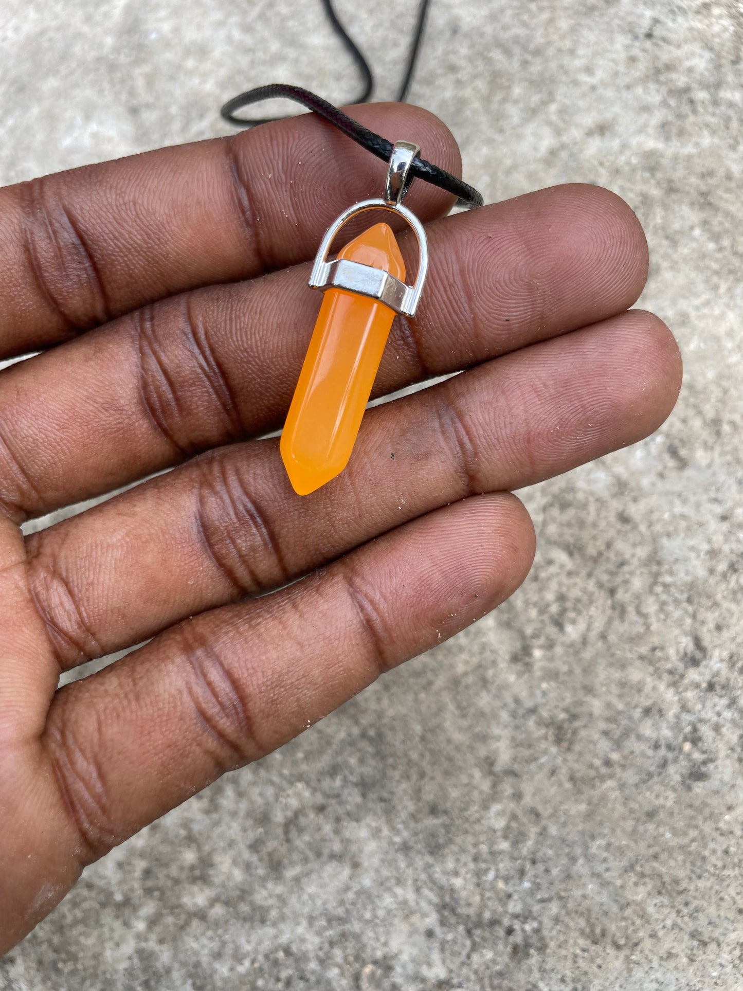 Glow in the Dark Orange Crystal Necklace