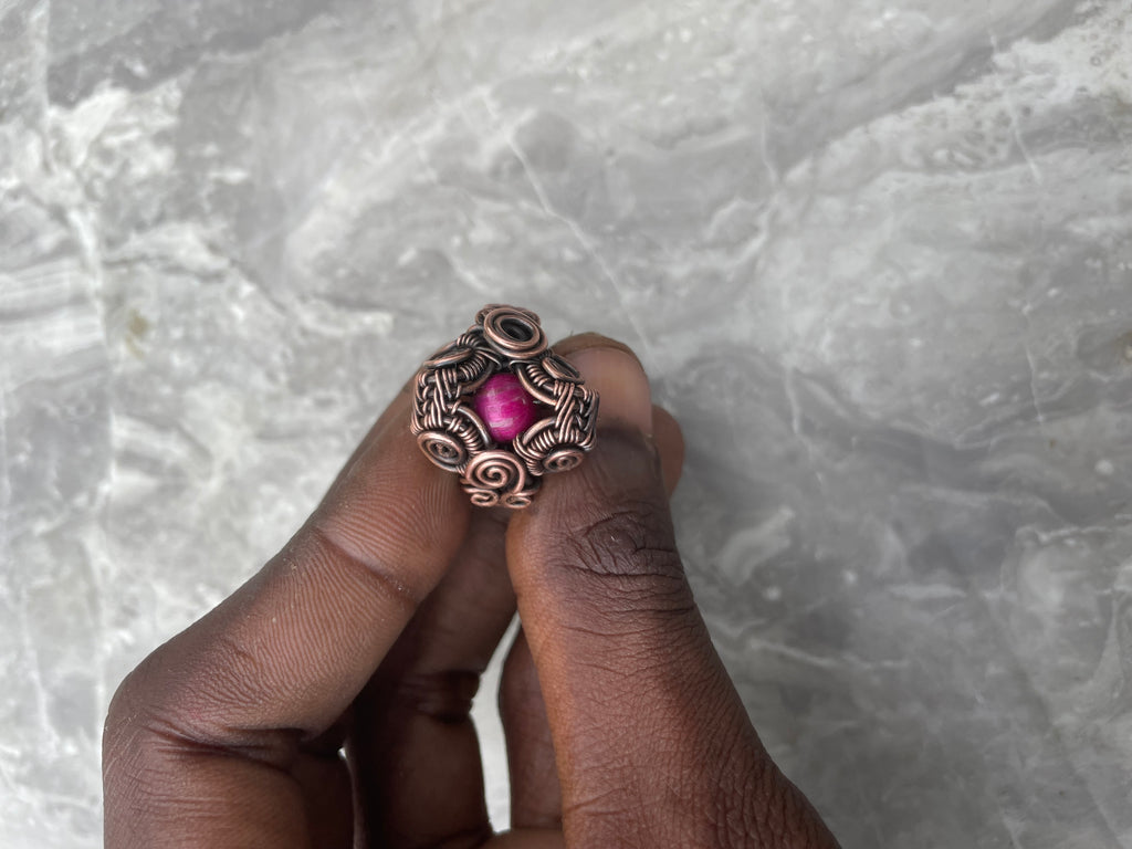 Copper Natural Stone Statement Ring