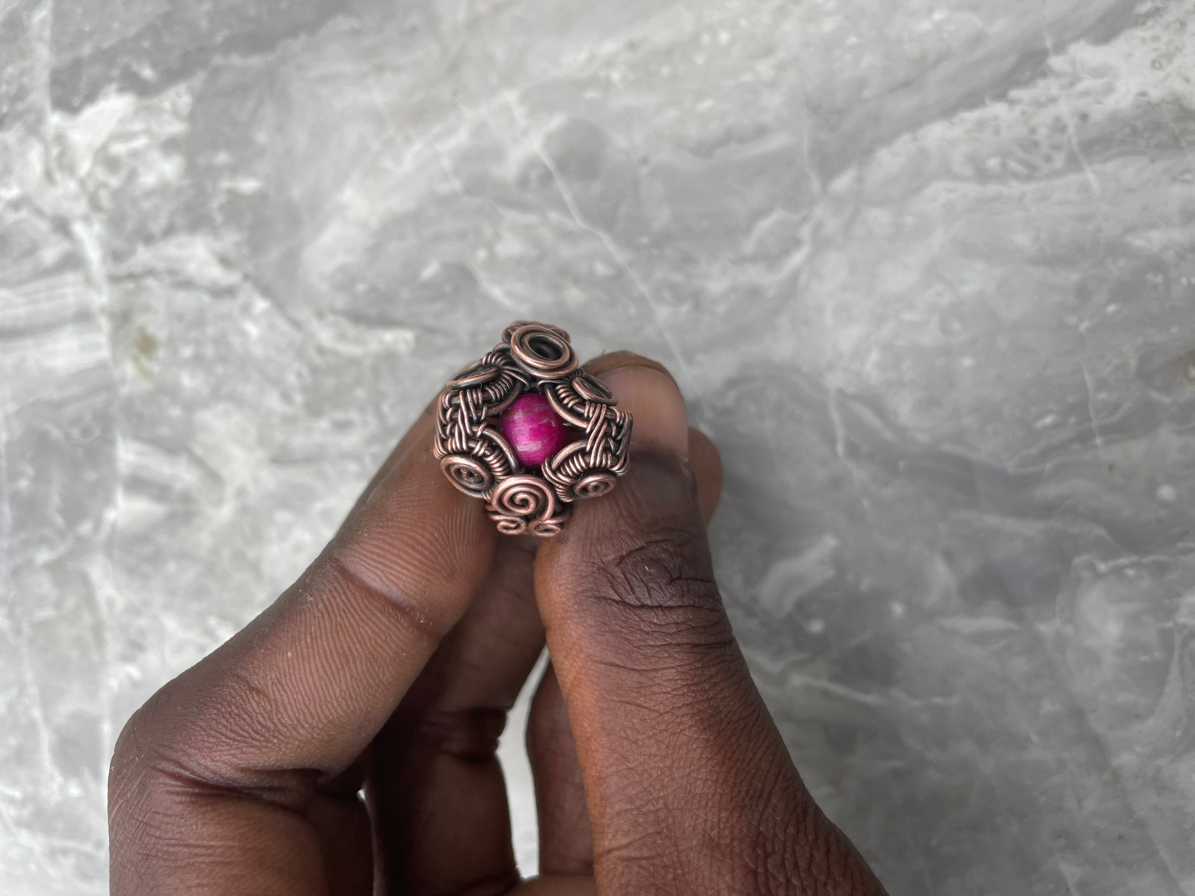 Copper Natural Stone Statement Ring