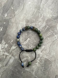 Lapis Lazuli with Jade Half & Half Beaded Bracelet
