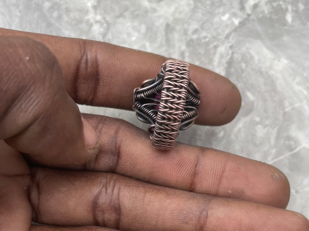 Copper Natural Stone Statement Ring