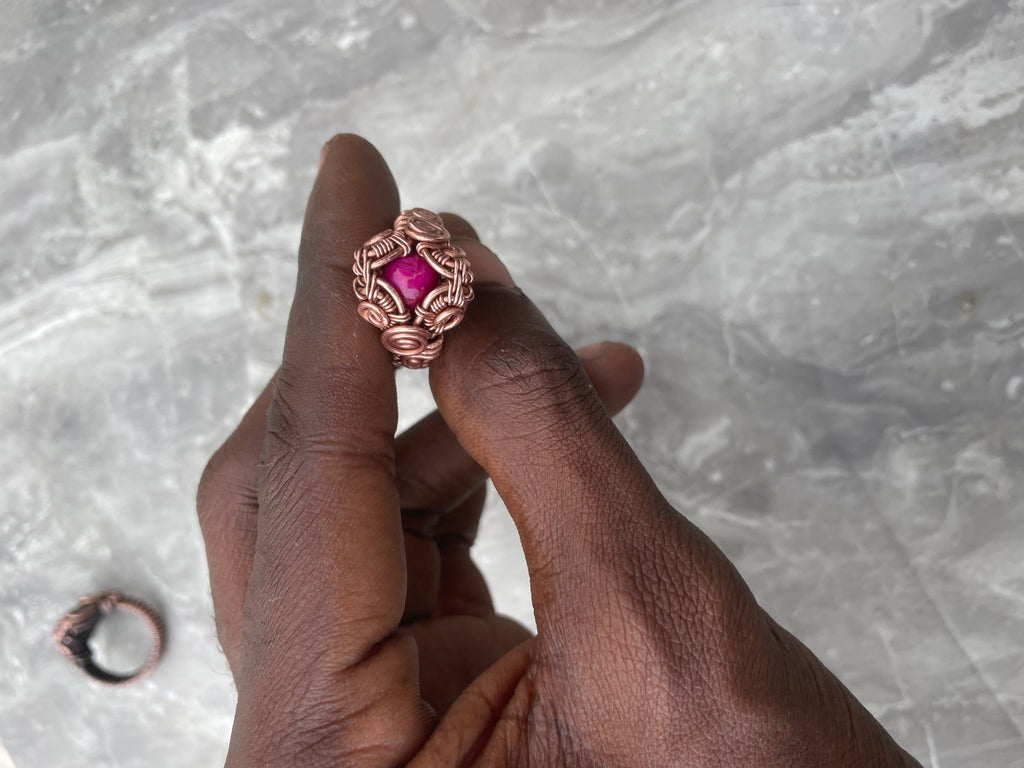 Copper Natural Stone Statement Ring