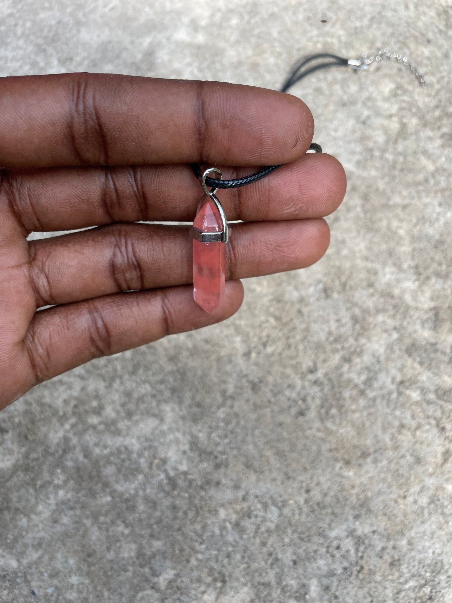 Cherry Quartz Crystal Necklace