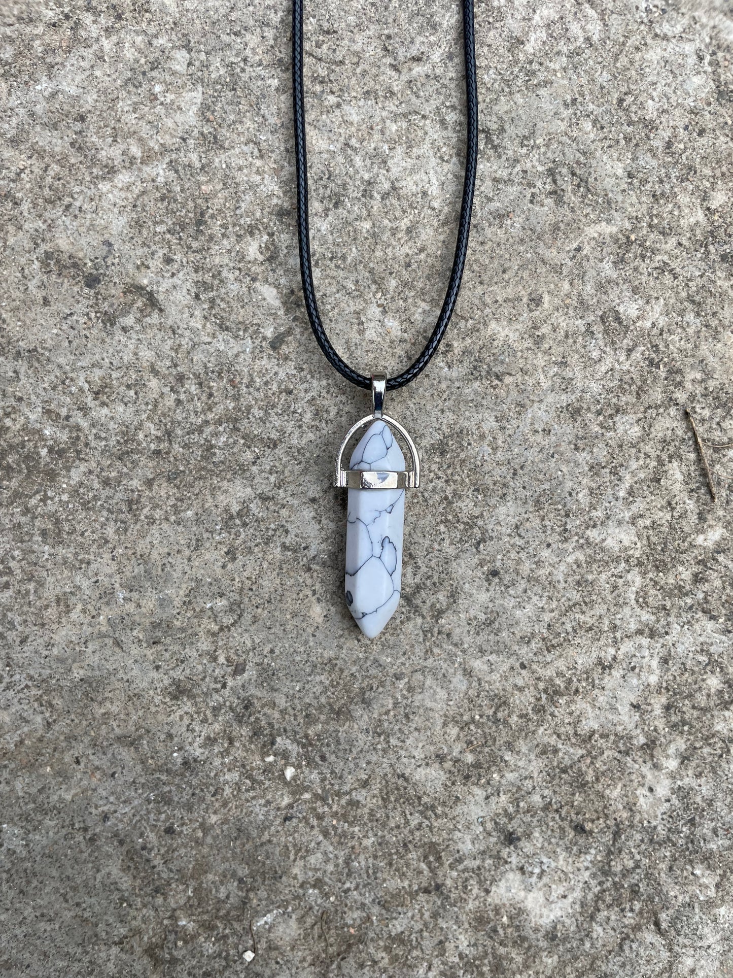 Howlite Gemstone Crystal Necklace