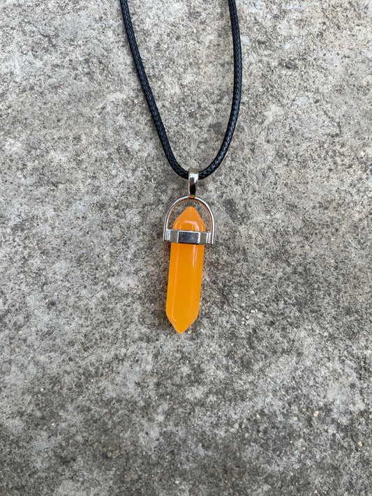 Glow in the Dark Orange Crystal Necklace