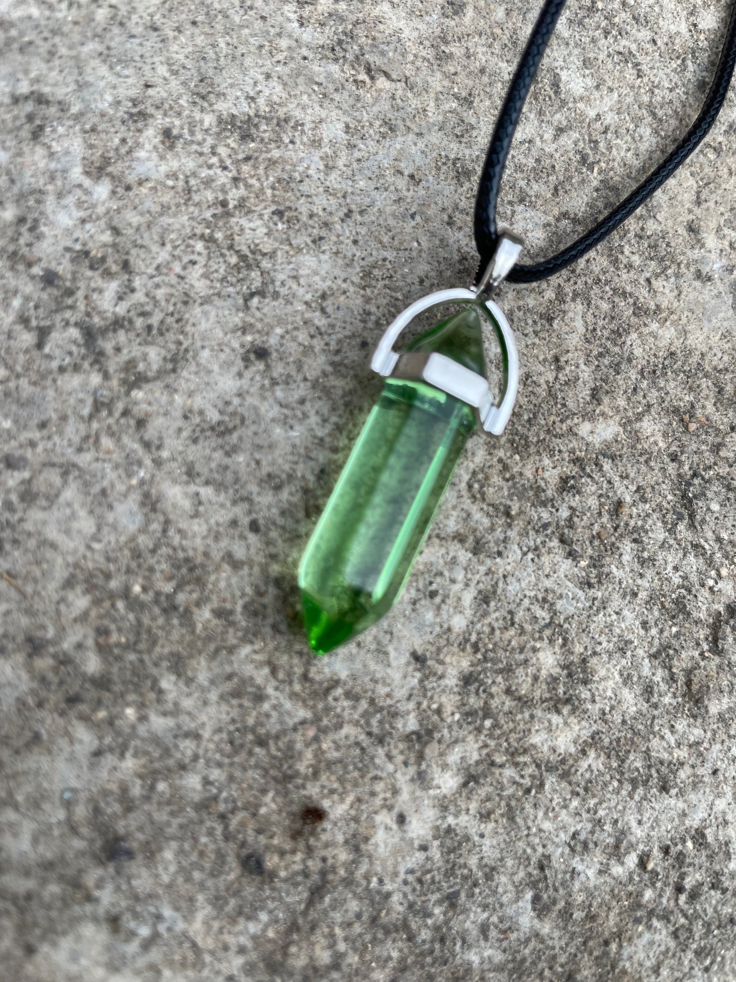 Green Quartz Crystal Necklace