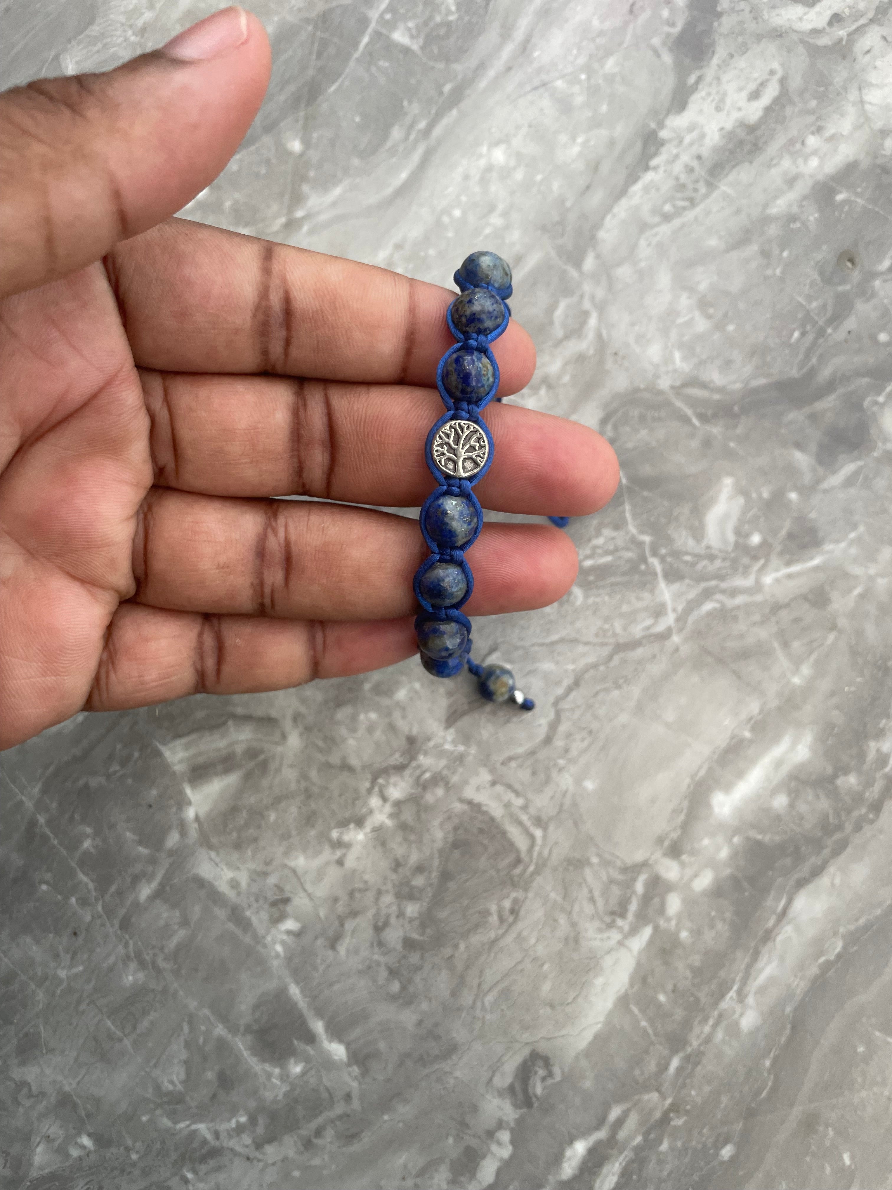 Tree of Life Lapis Lazuli Beaded Bracelet