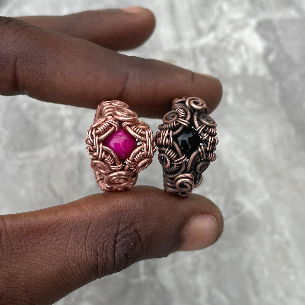 Copper Natural Stone Statement Ring