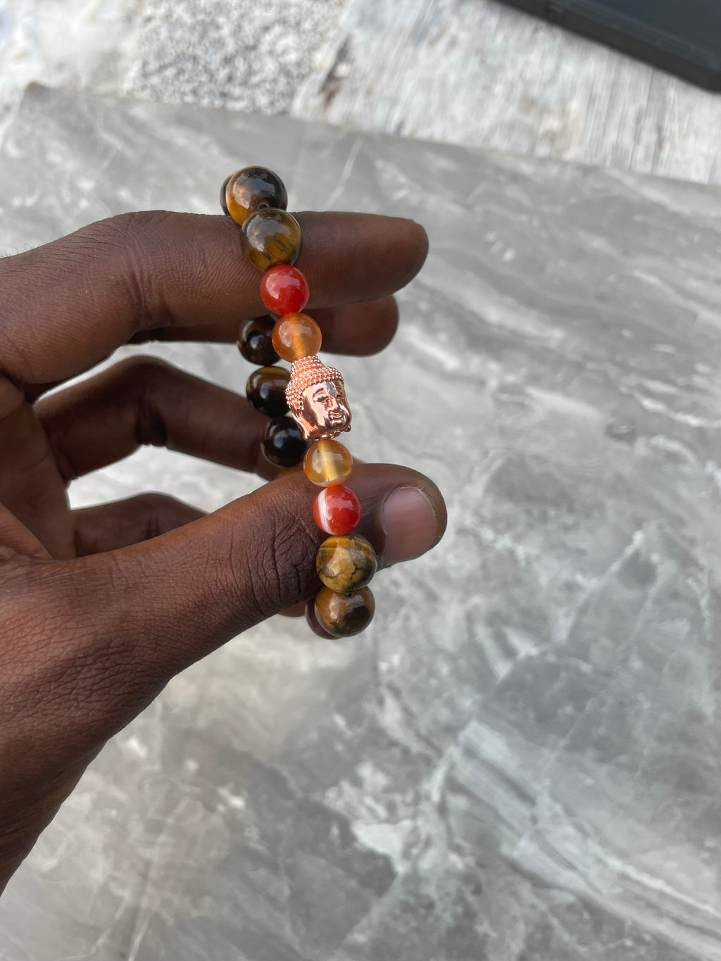 Tiger’s Eye & Carnelian Buddha Bracelet