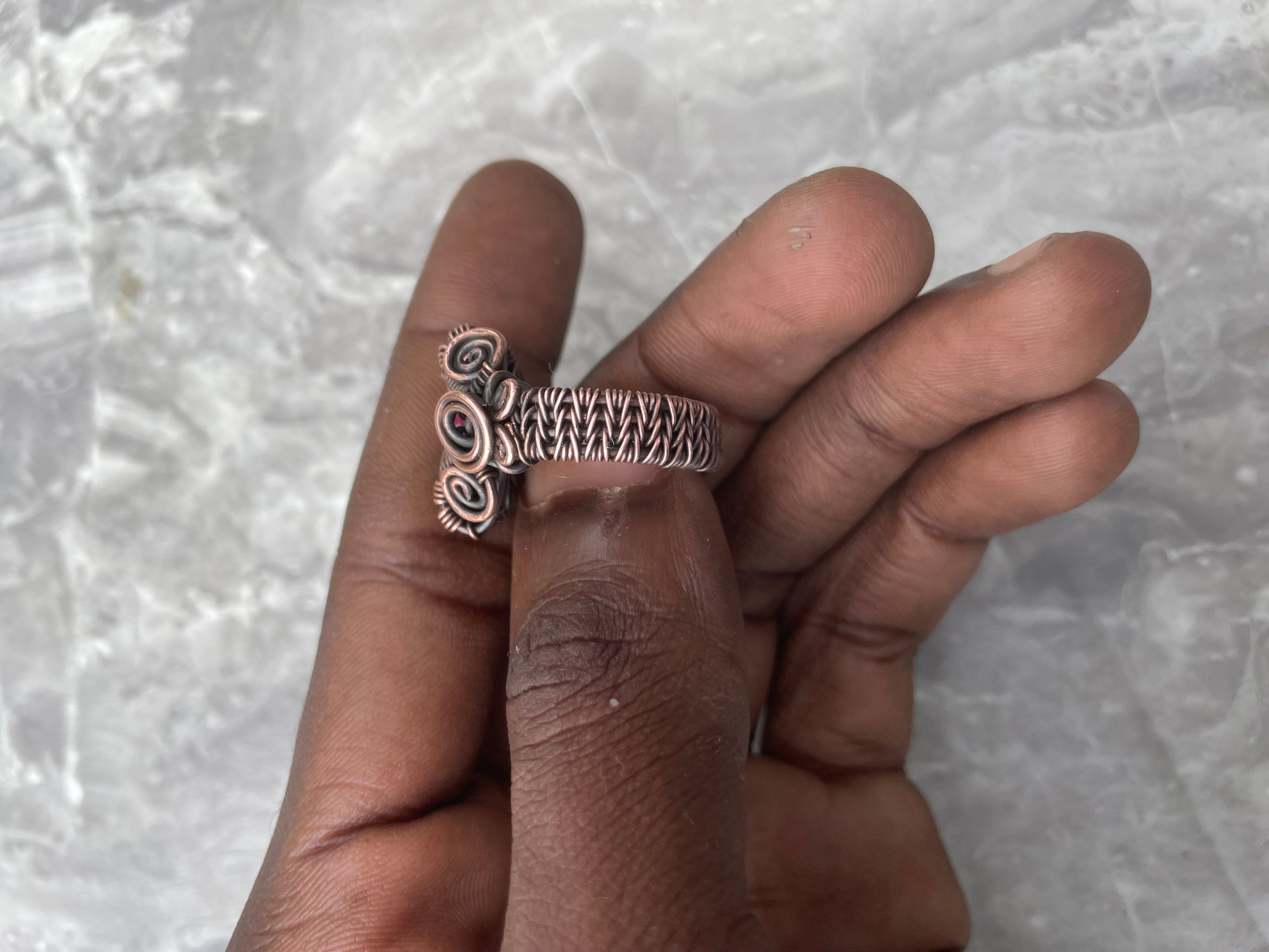 Copper Natural Stone Statement Ring