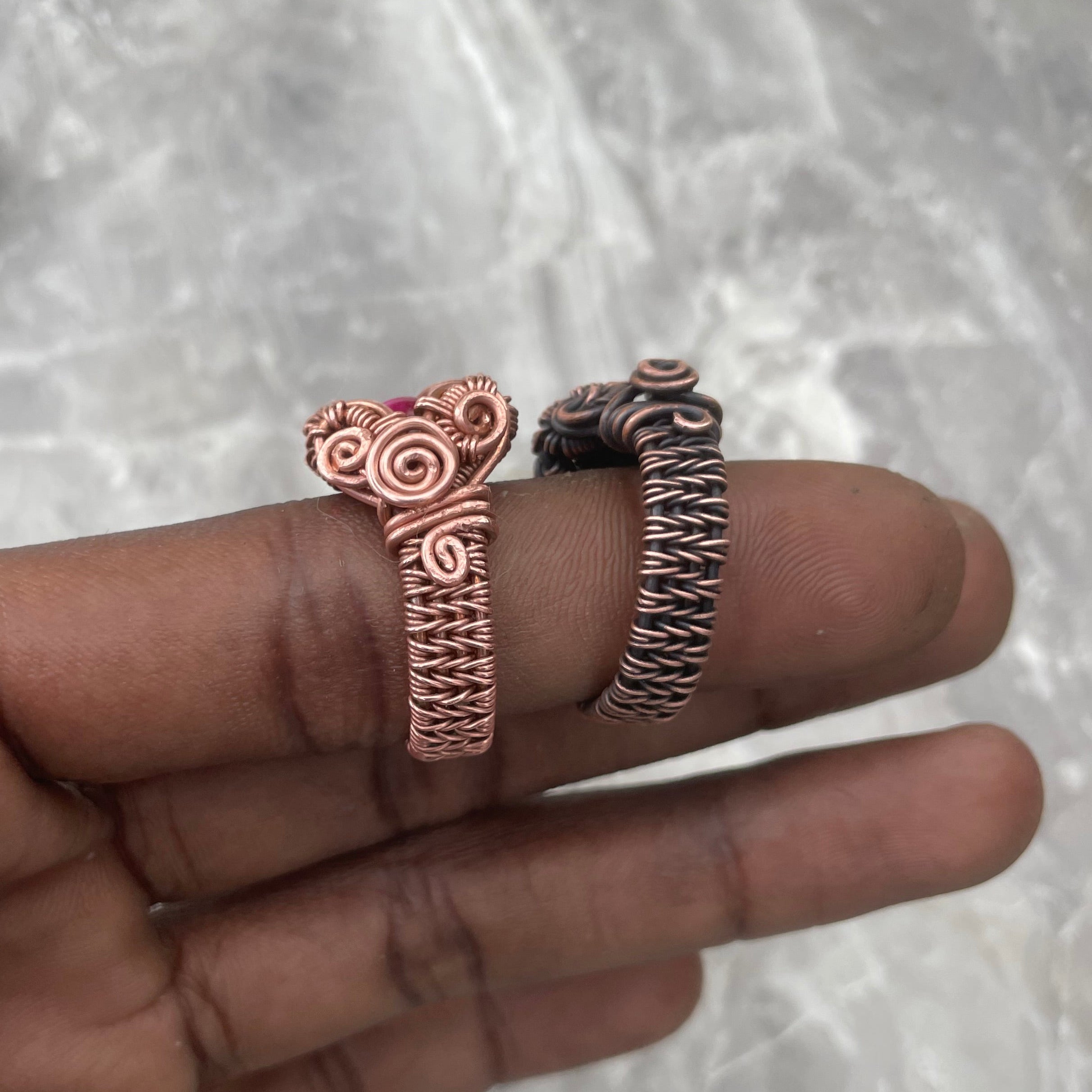 Copper Natural Stone Statement Ring