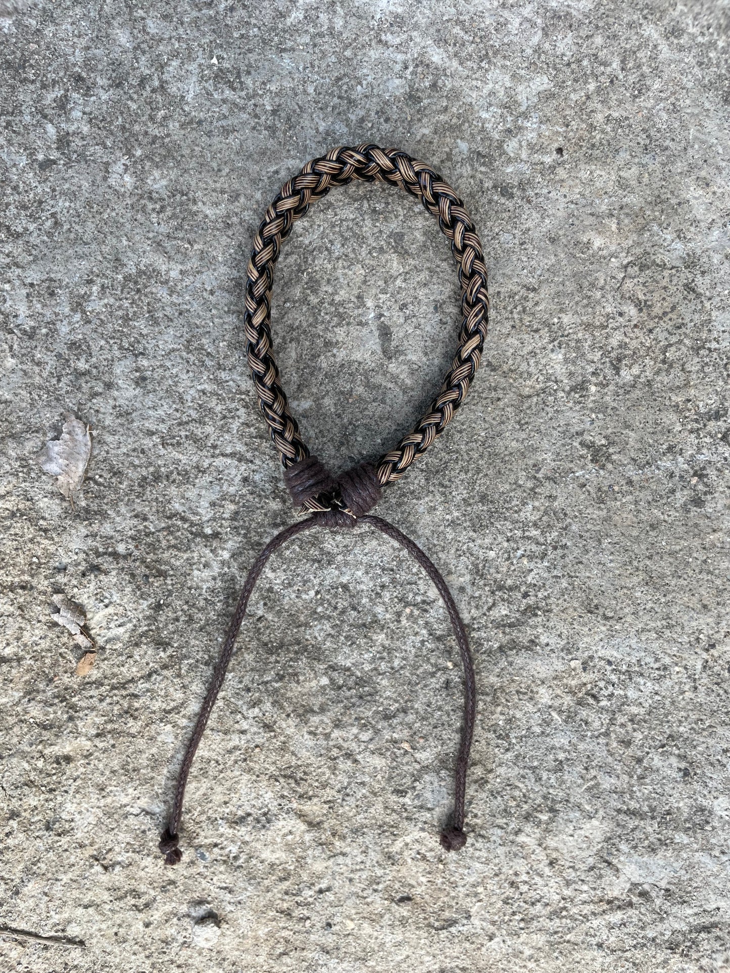 Distress Brown Braided Leather Adjustable Bracelet