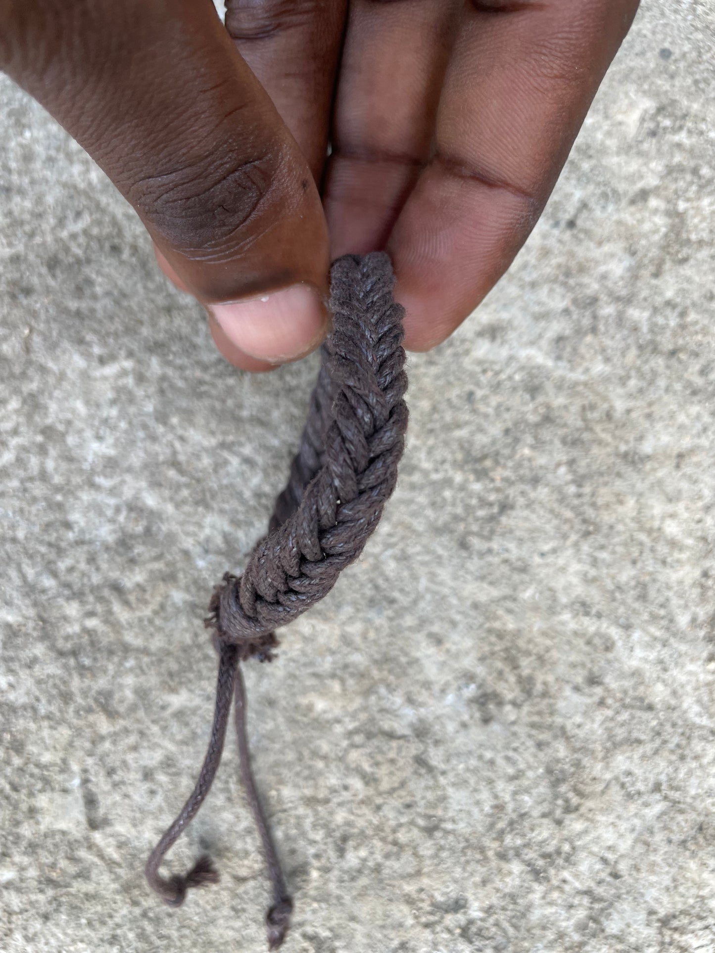 Dark Brown Plaited Leather Adjustable Bracelet