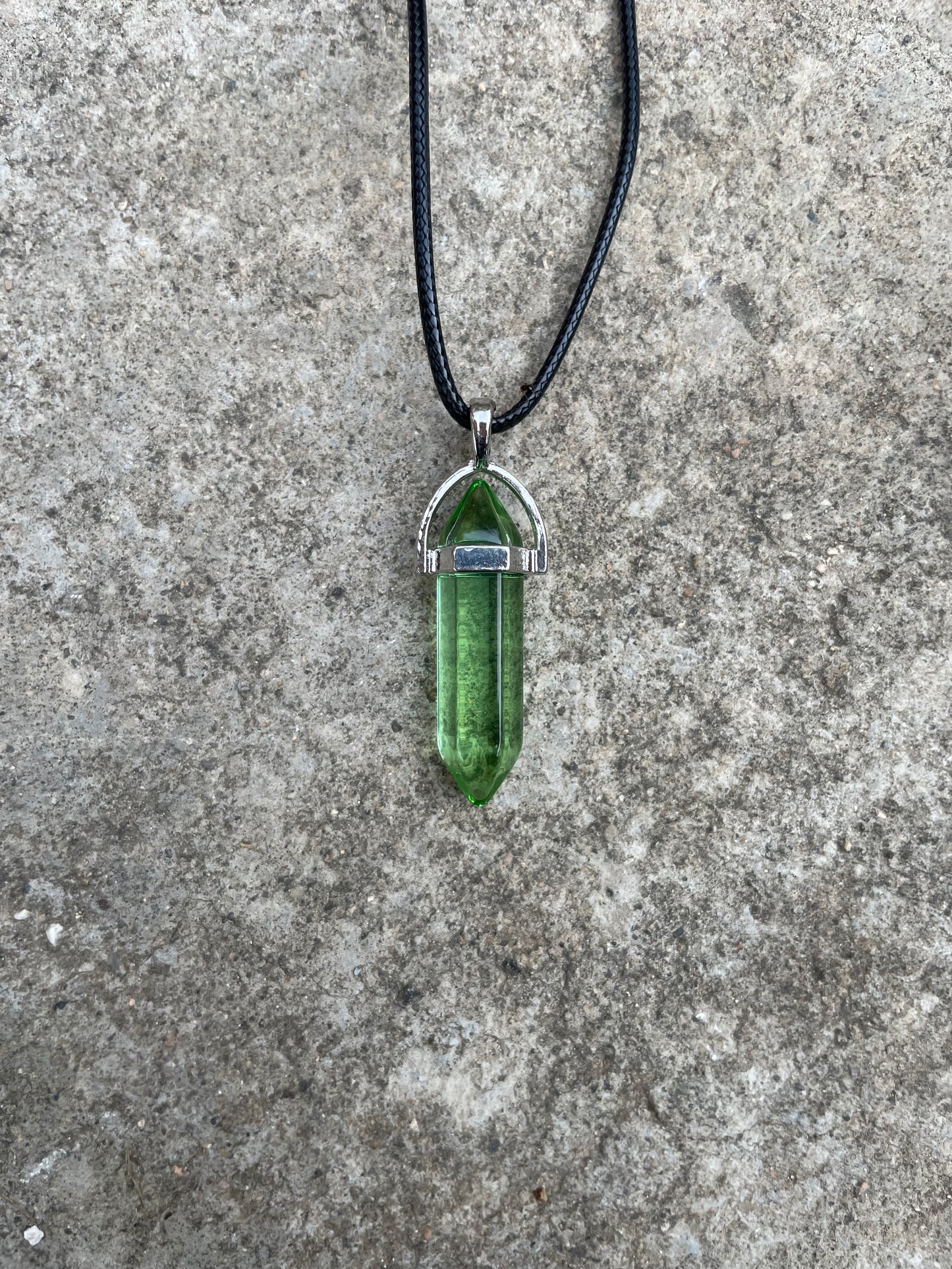 Green Quartz Crystal Necklace