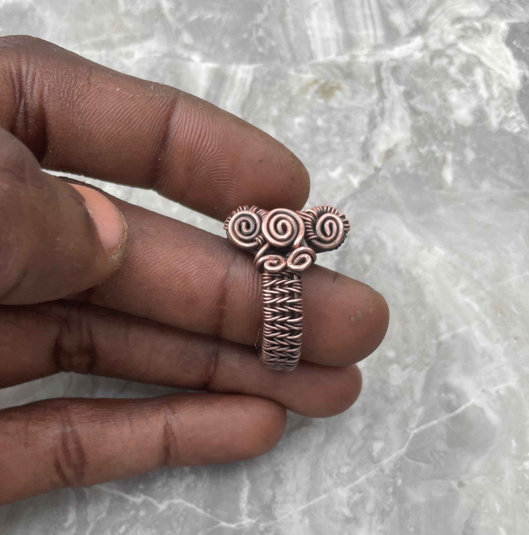 Copper Natural Stone Statement Ring