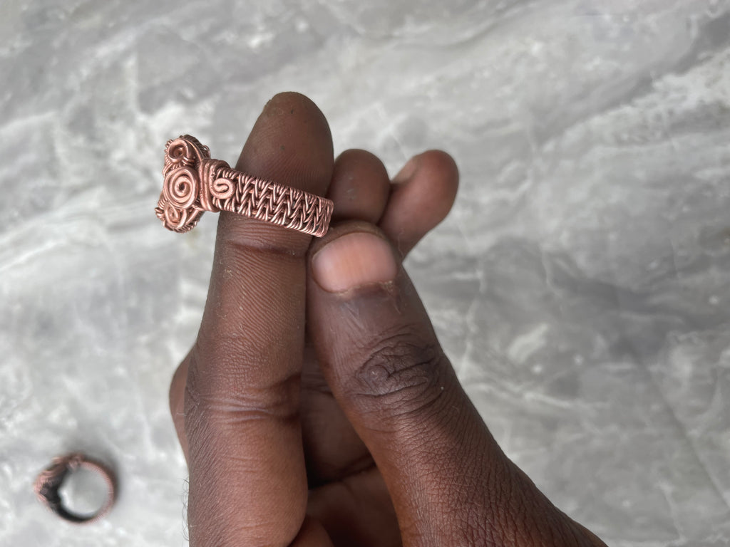 Copper Natural Stone Statement Ring