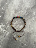 Tiger’s Eye with Stainless Steel Gold Beaded Bracelet