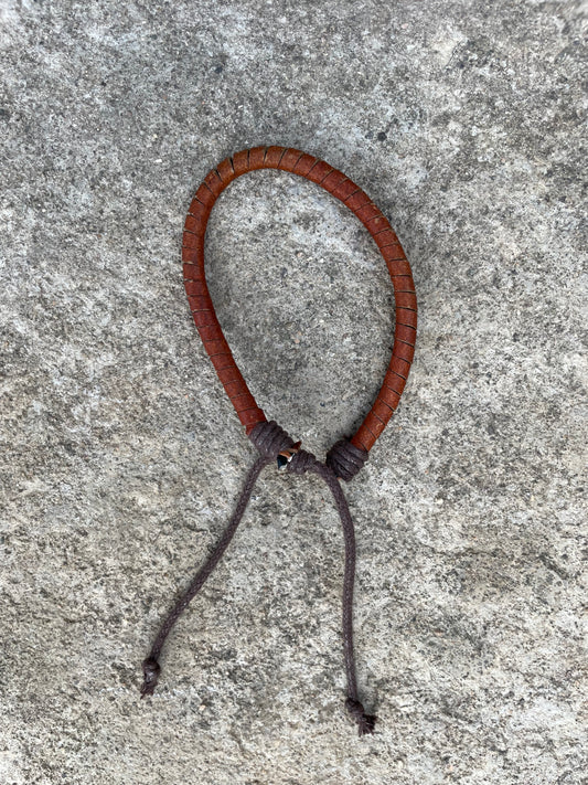 Light Brown Twine Leather Adjustable Bracelet