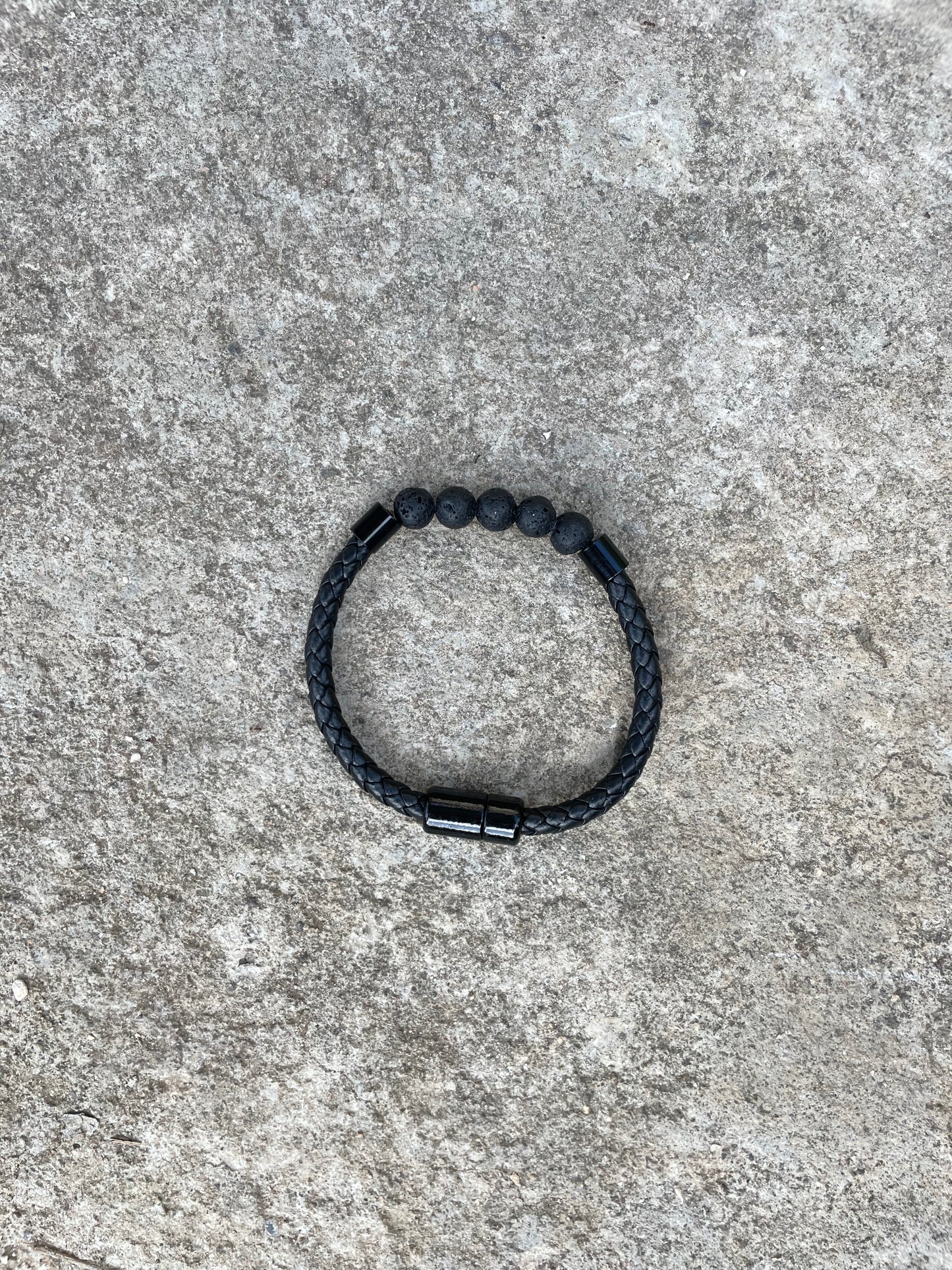 Woven Lava stone Magnetic Bracelet