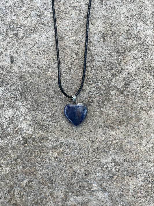 Blue Agate Heart-shaped Necklace