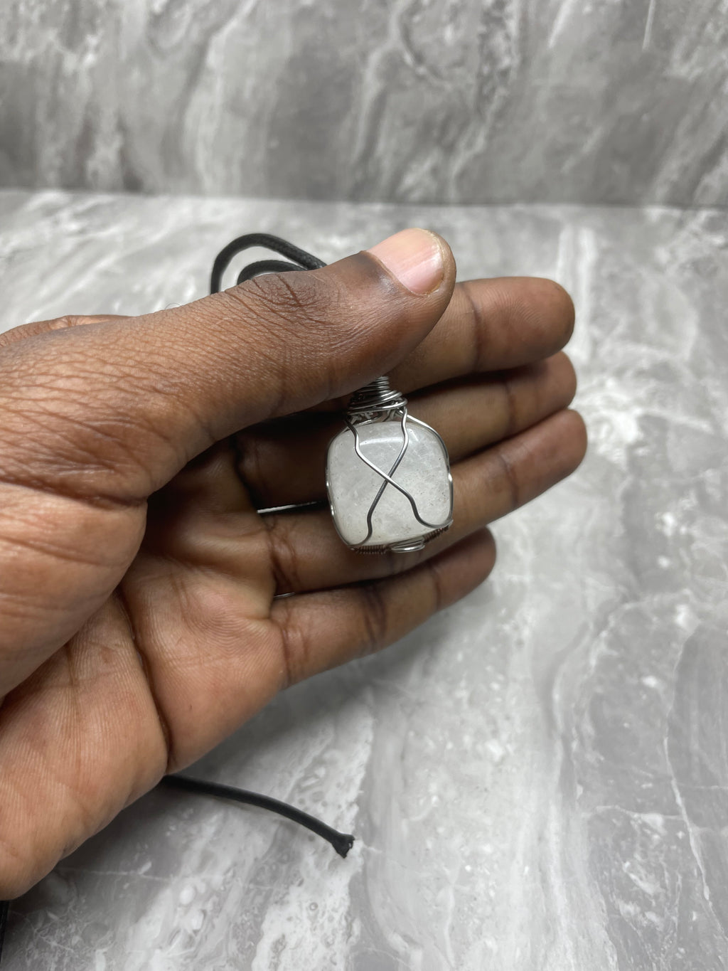 Four Leaf Clover Design with Silver Stainless Steel, Copper and Clear quartz stone