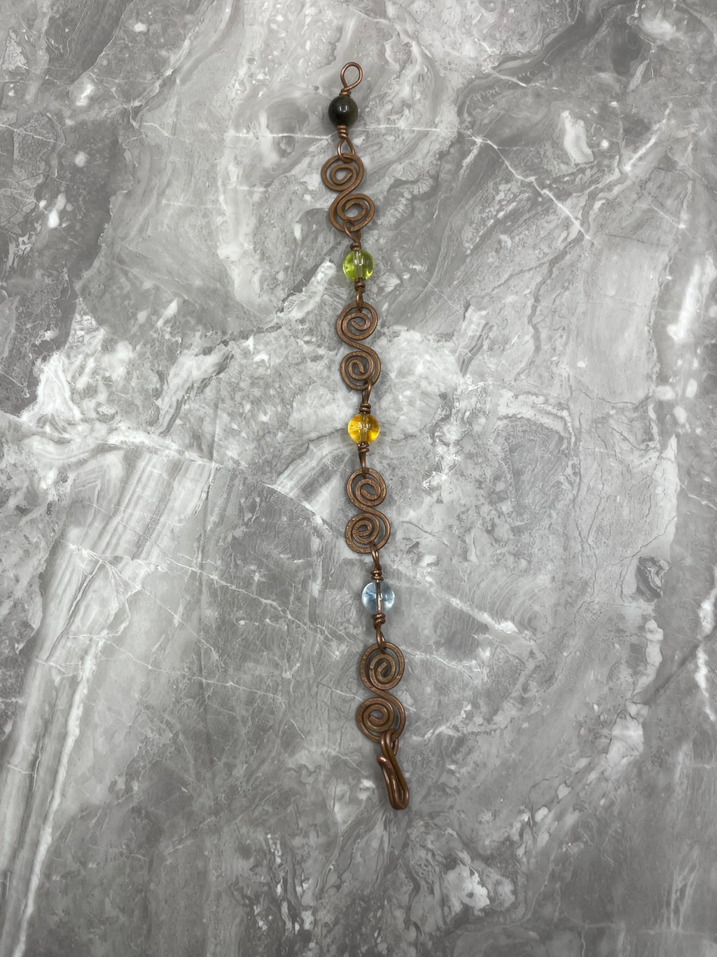 Copper Link with Gemstone Beaded Bracelet