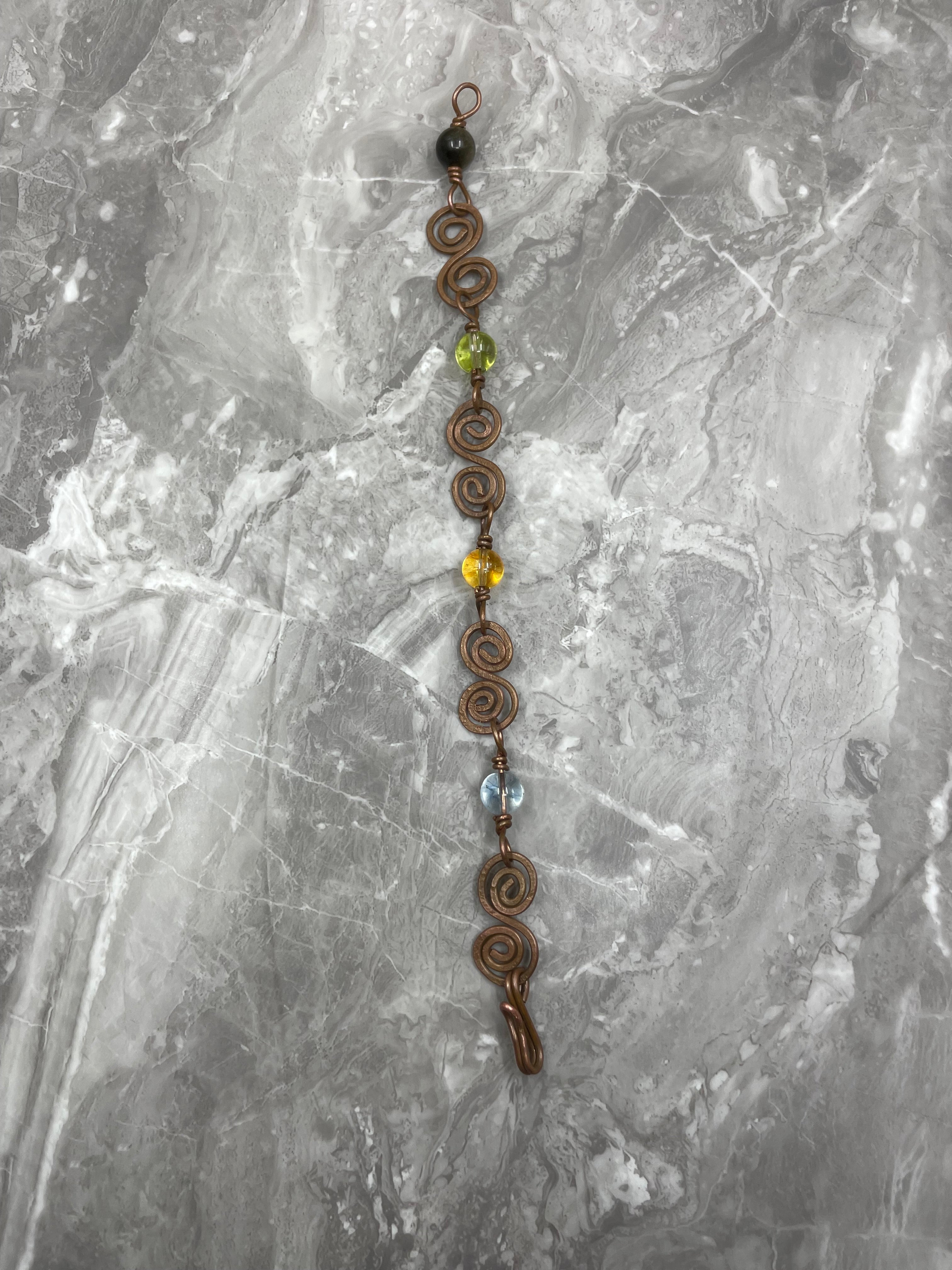 Copper Link with Gemstone Beaded Bracelet