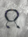 Amethyst With Snow Flakes Stone Beaded Bracelet