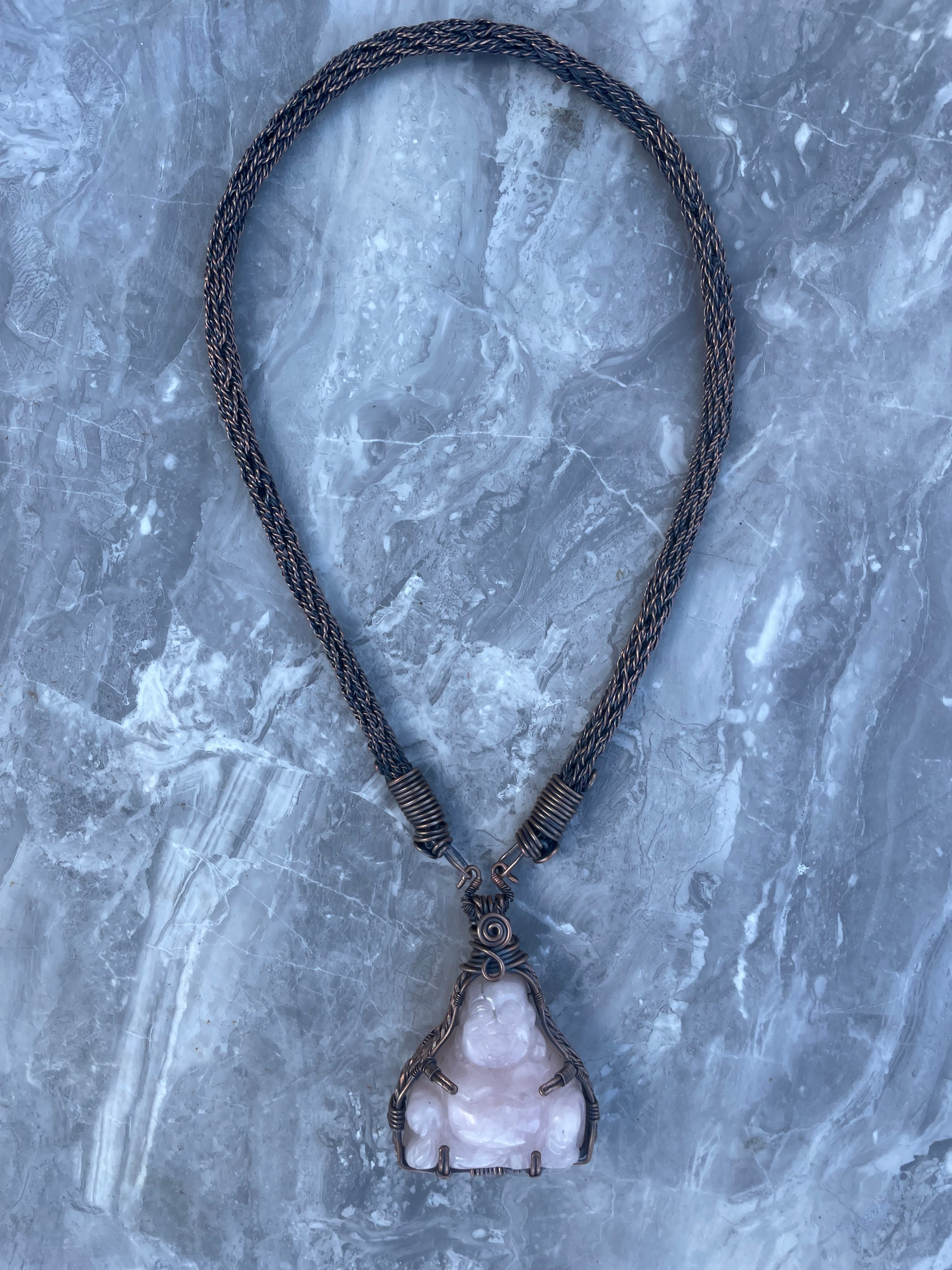 Buddha stone copper necklace