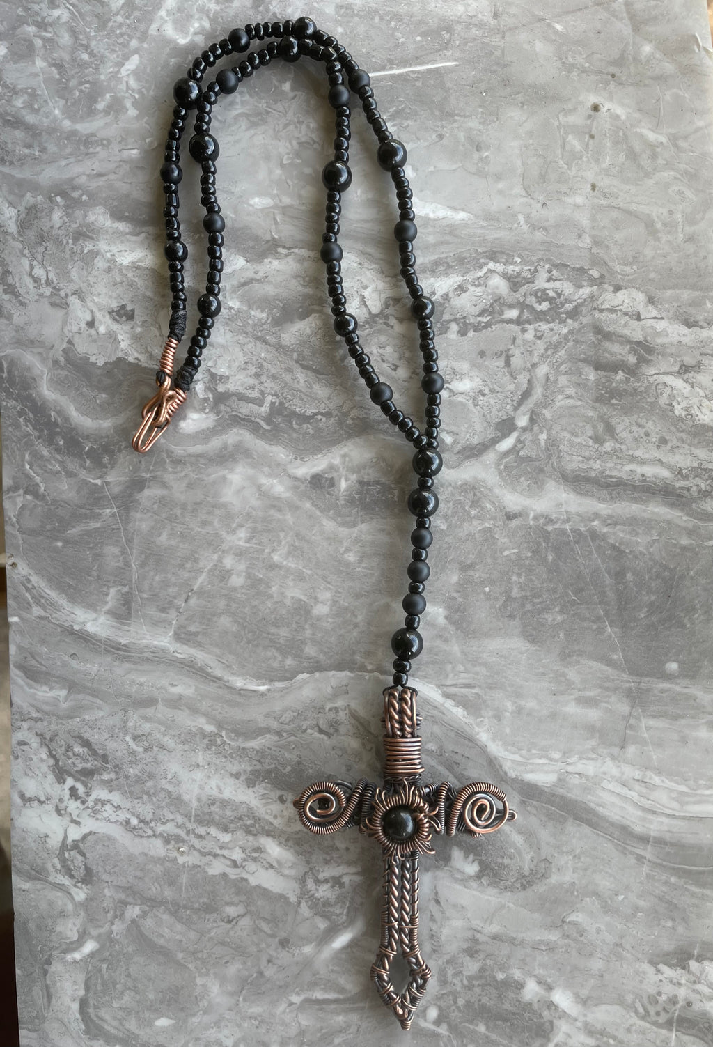 Rose Cross Necklace
