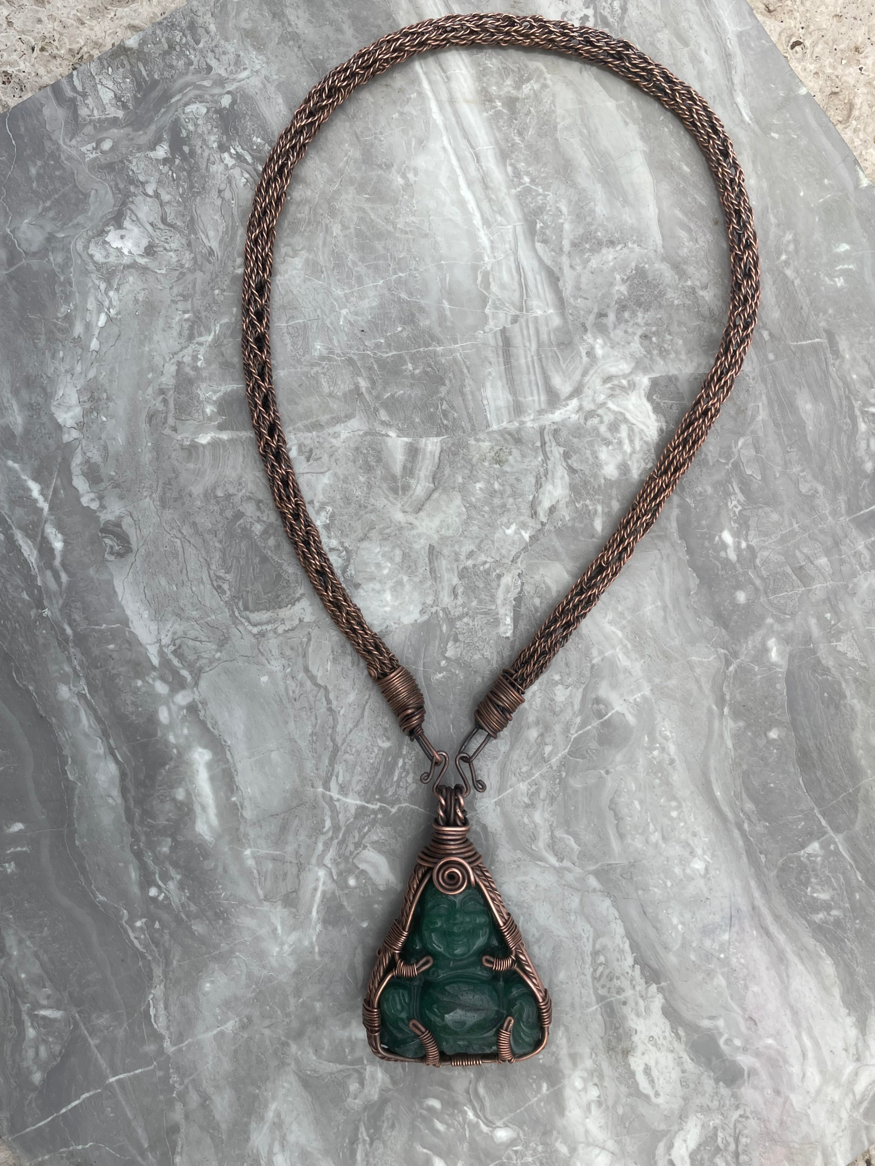 Buddha stone copper necklace