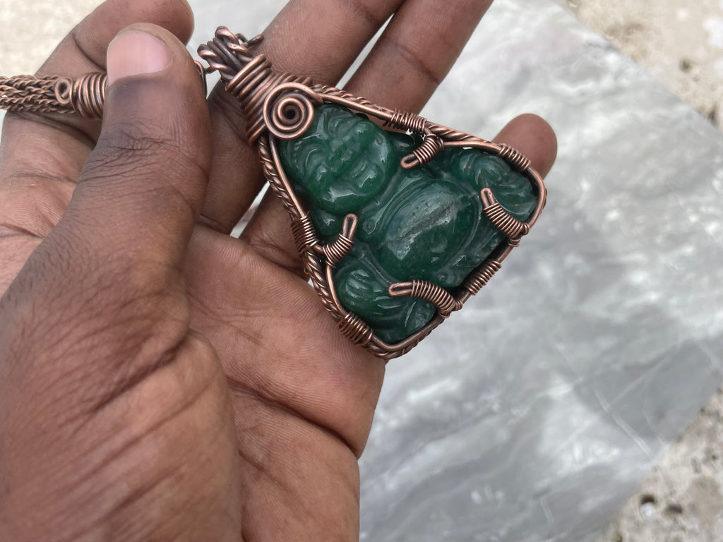 Buddha stone copper necklace