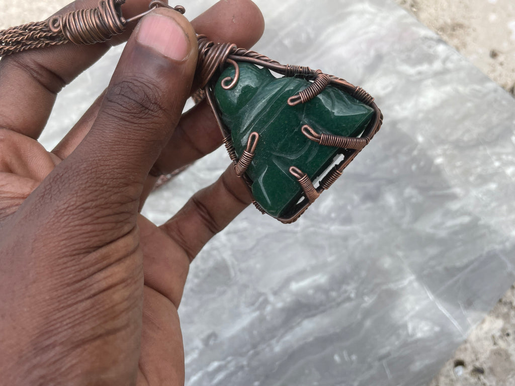 Buddha stone copper necklace