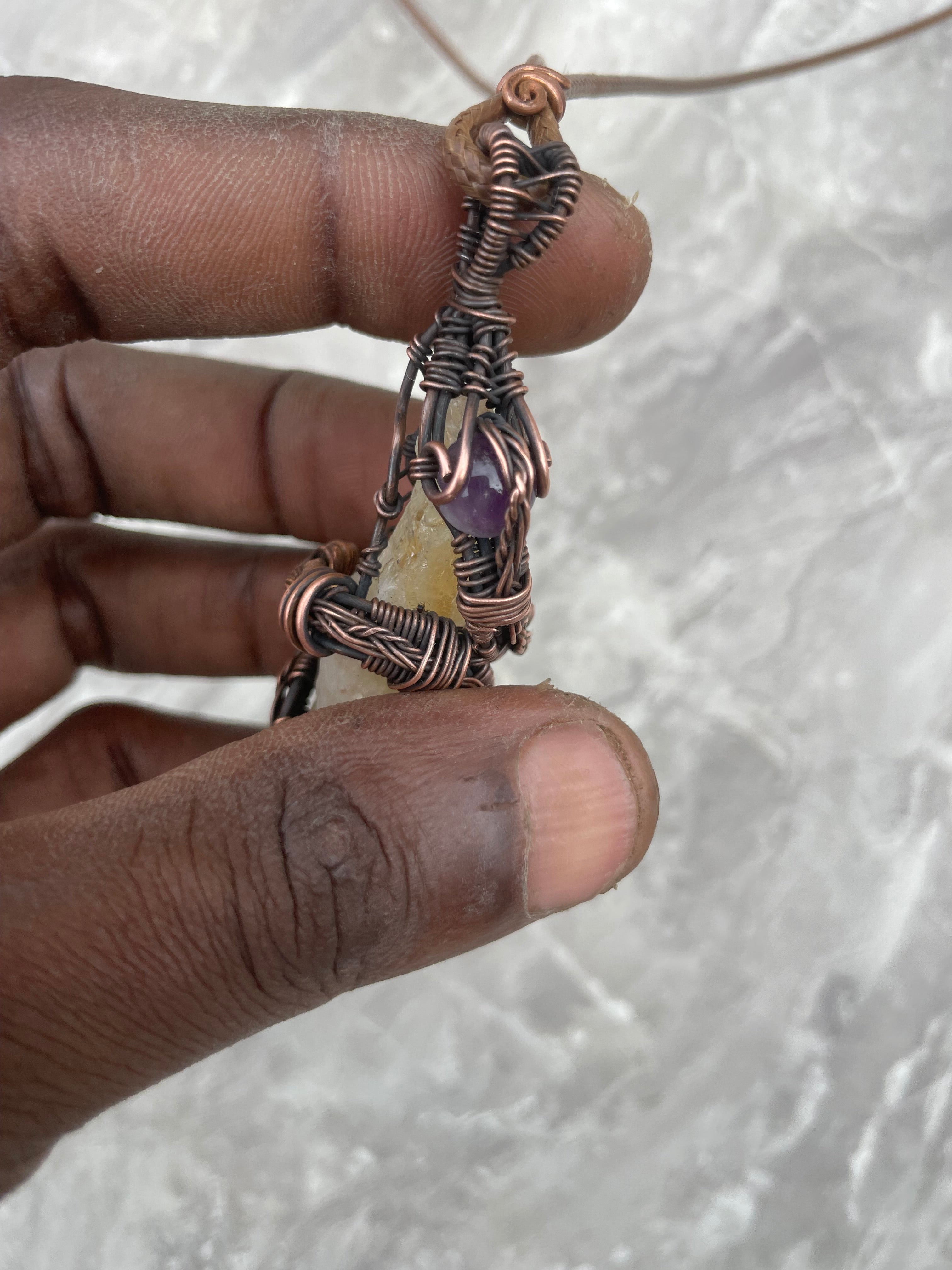 Citrine Copper Snake Design