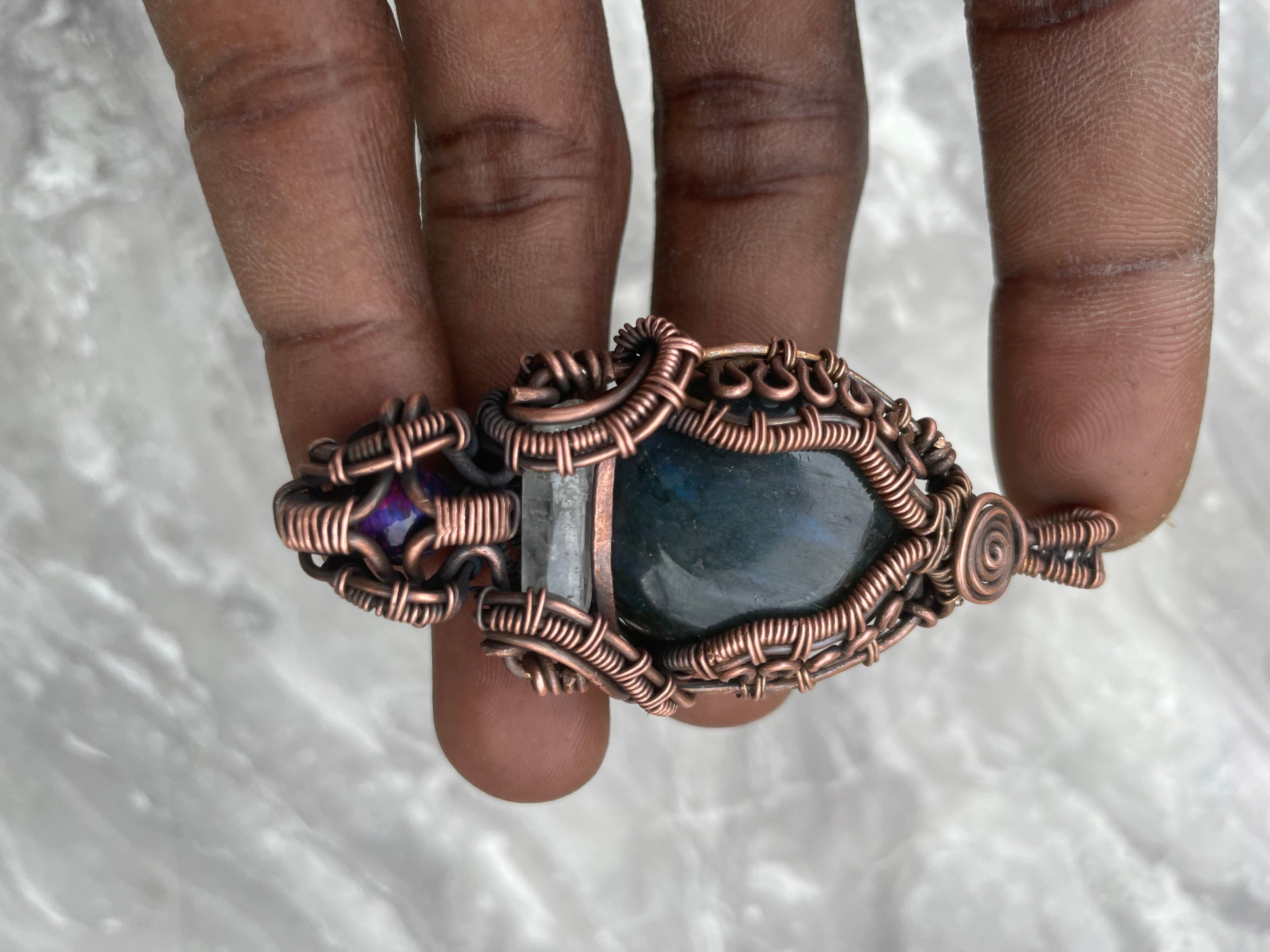 Labradorite, Clear Quartz And Purple Tiger Eye