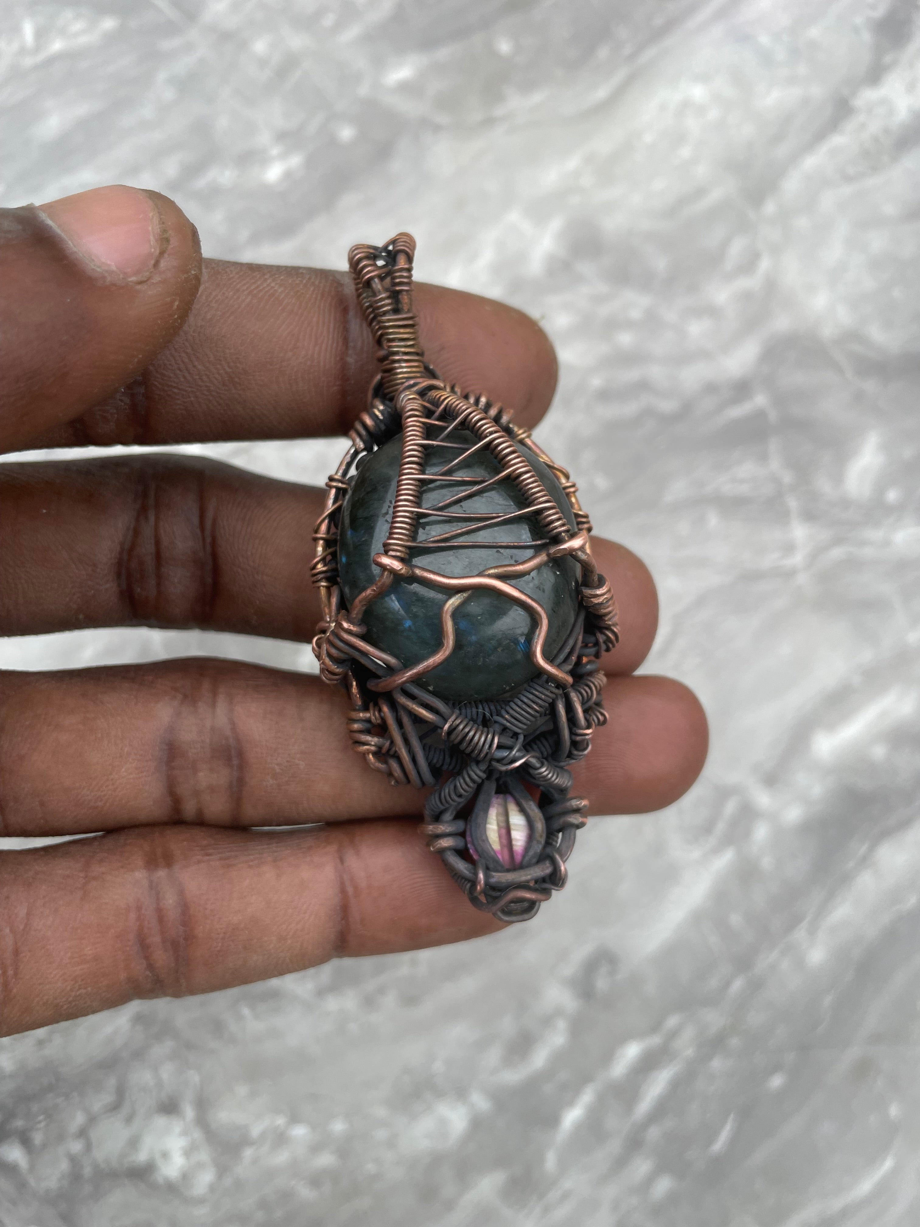 Labradorite, Clear Quartz And Purple Tiger Eye