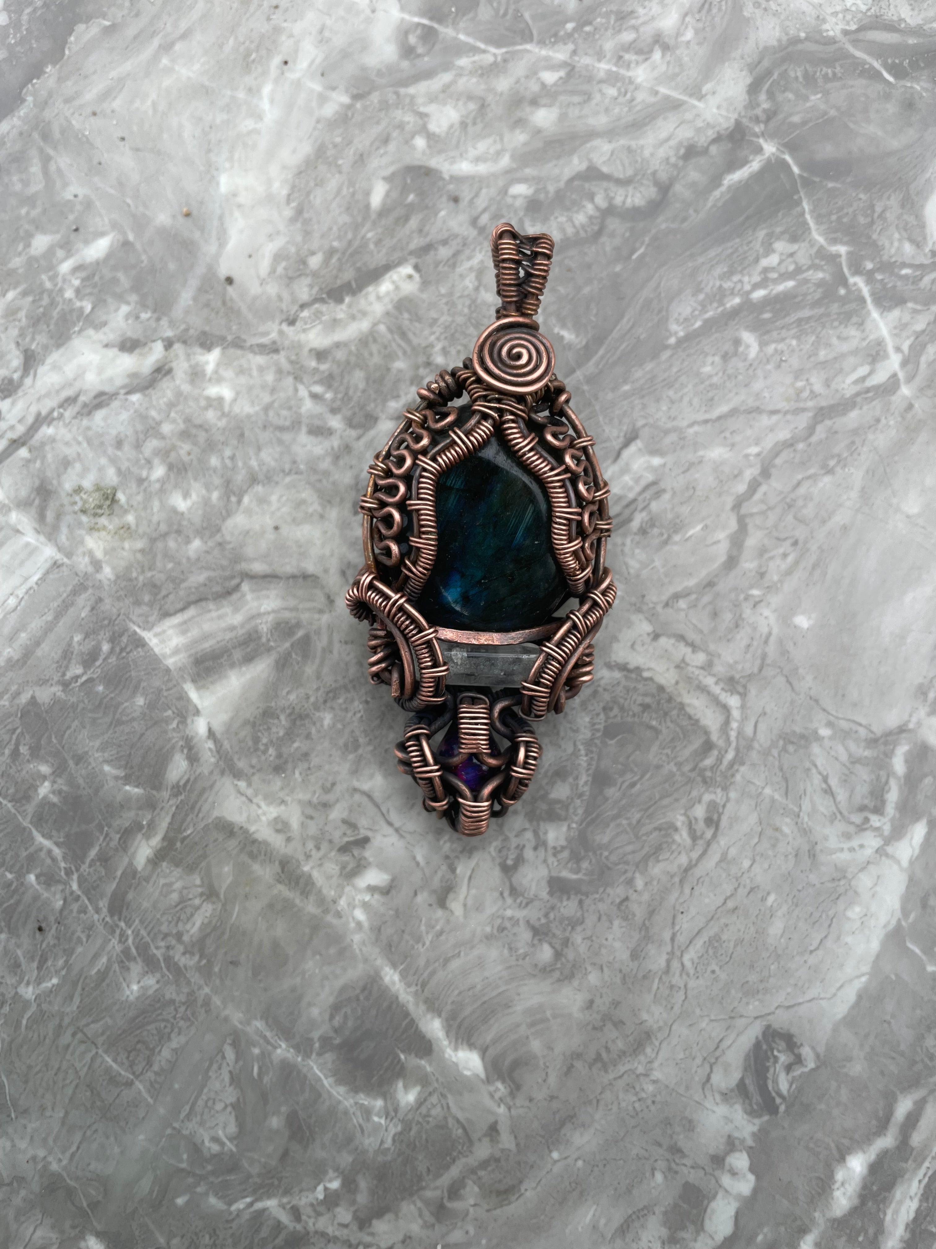 Labradorite, Clear Quartz And Purple Tiger Eye