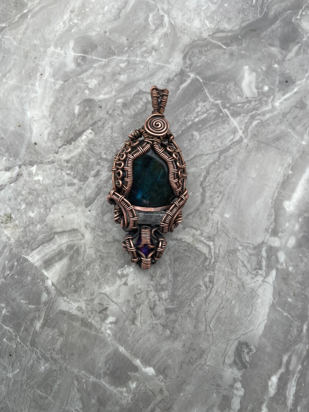Labradorite, Clear Quartz And Purple Tiger Eye