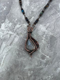 Citrine And Garnet Copper Wire- Wrapped Necklace