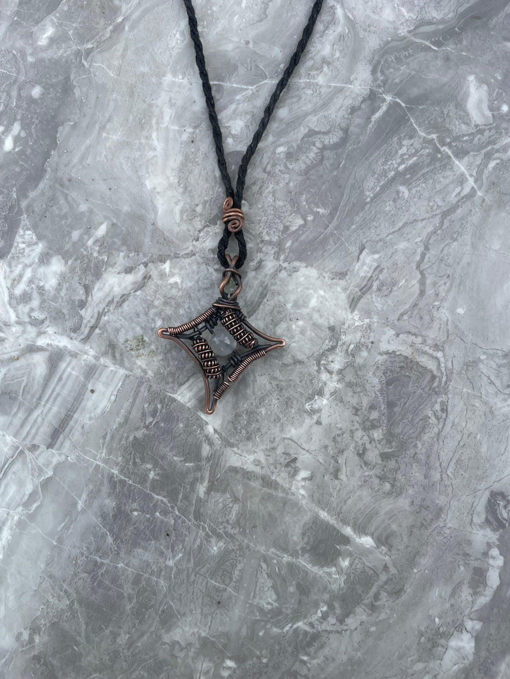 Moonstone Copper Wire- Wrapped Necklace