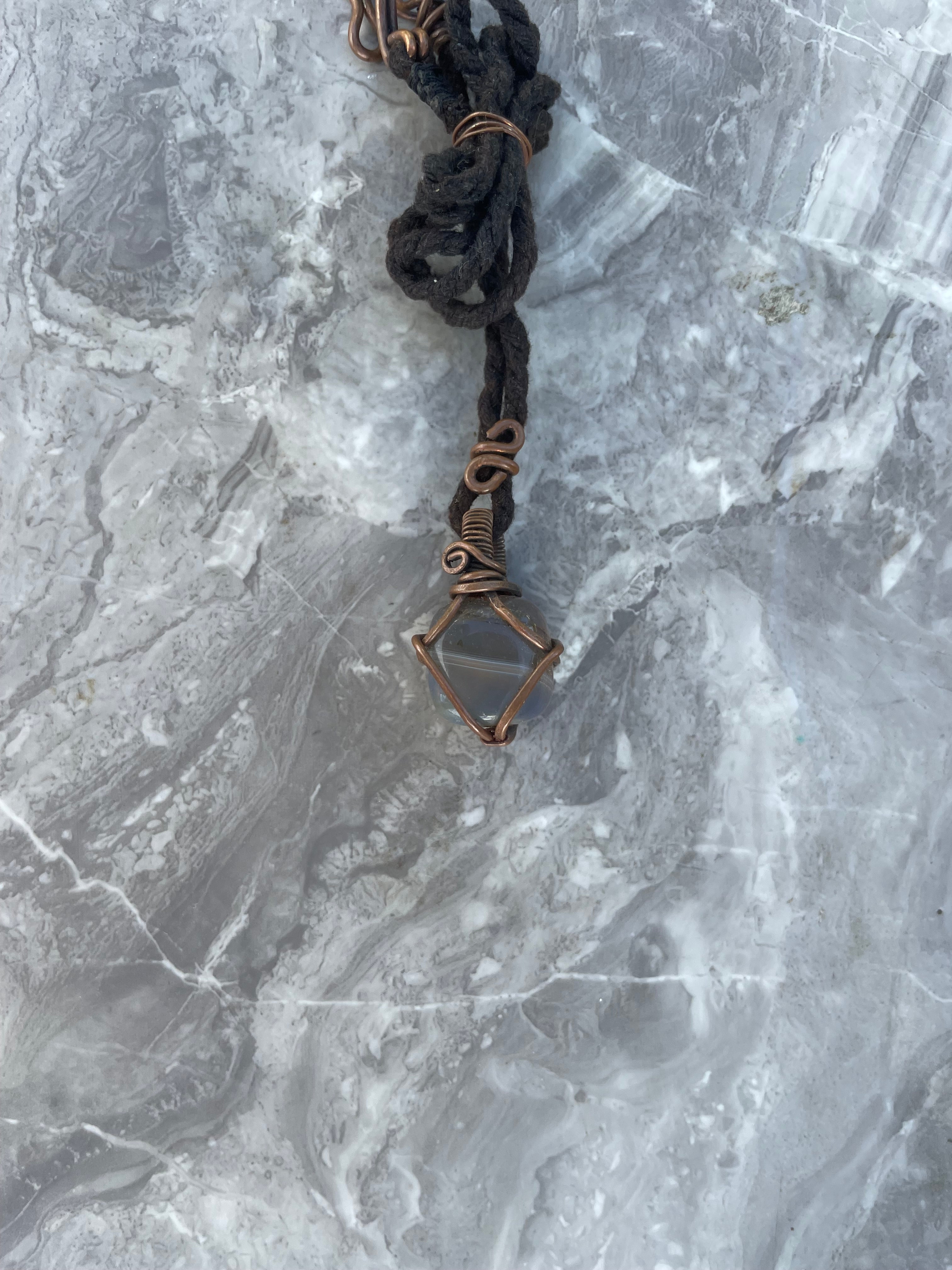 Blue Lace Agate Copper Necklace