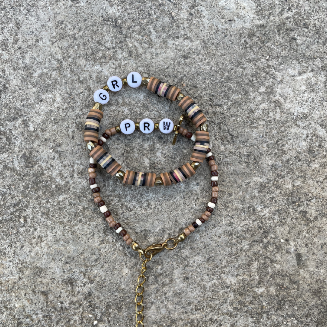 GRL PWR Clay bead Bracelet set