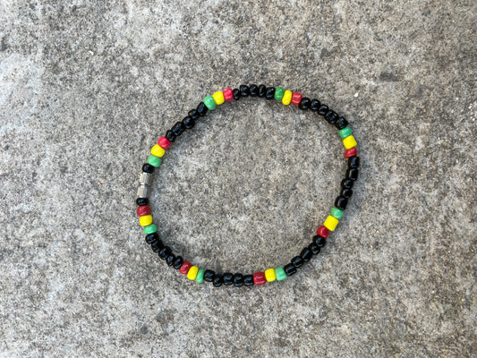 Black Rasta Sml Bead Bracelet